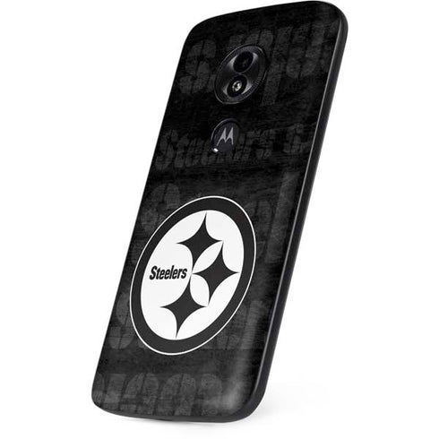 NFL Pittsburgh Steelers Black & White Moto E5 Play Skin